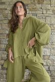 Hush Pillow Cotton Nero Boyfriend Shirt Olive